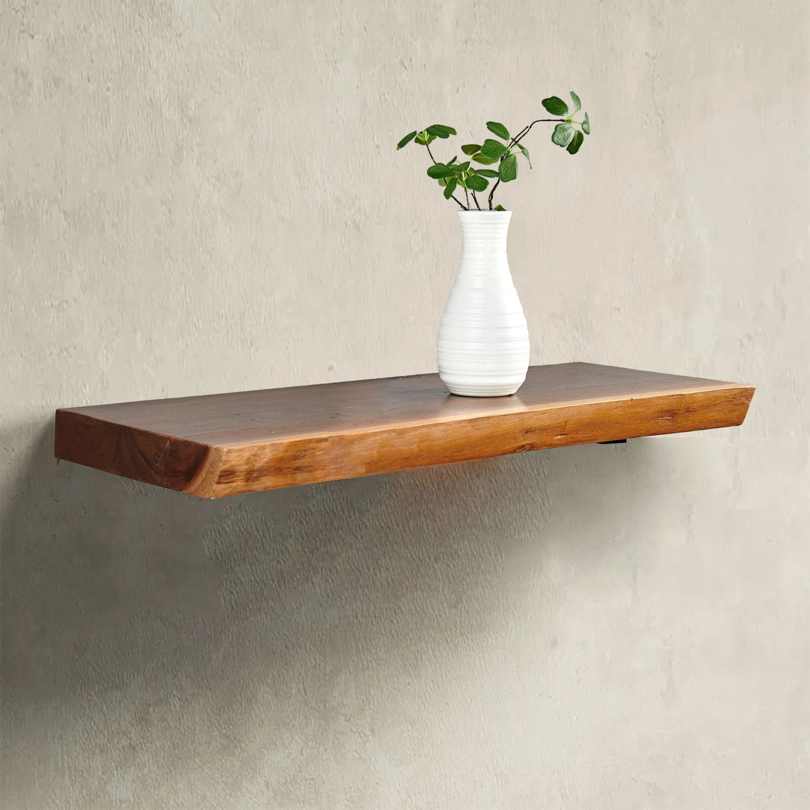 Rustic Teak Natural Edge Floating Shelf without Brackets
Opens in a new window or tab