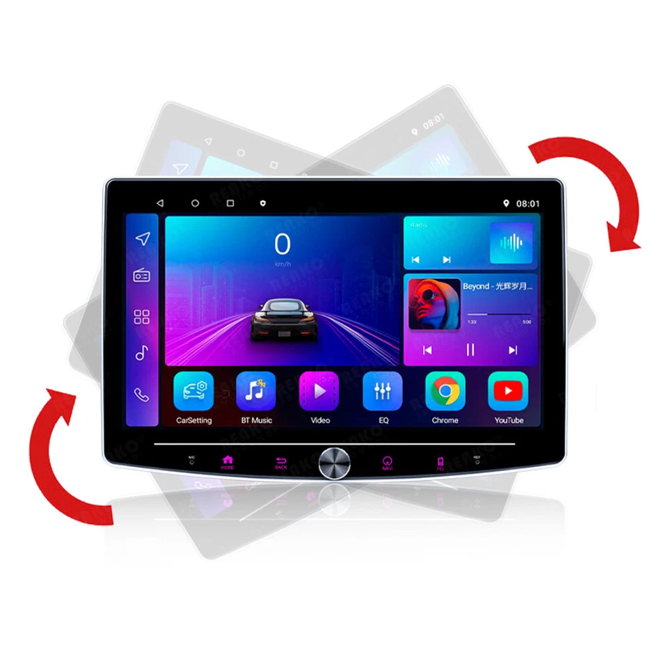 10.1'' 2+32GB Rotatable Screen Car Radio Stereo Carplay GPS BT WiFi FM RDS USB - Image 3 of 4