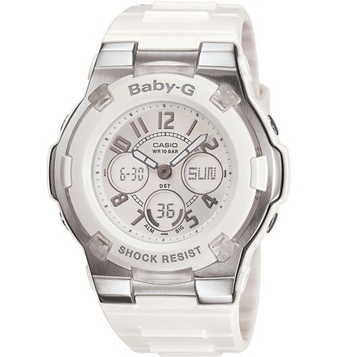 Casio Women's Watch Baby-G Slim Marine White and Brown Dial Strap BGA110-7B - Picture 1 of 4