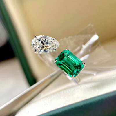 fashion Cubic Zircon Silver Plated Open Rings Women Jewelry Wedding adjustable