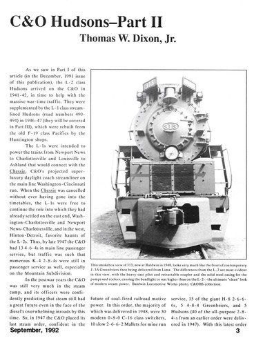Locomotoras de vapor Baldwin Hudson C&O Chesapeake y Ohio septiembre 1992 caboose - Imagen 3 de 3
