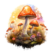 Wall decal sticker mushroom wall sticker 18 x 18 cm large