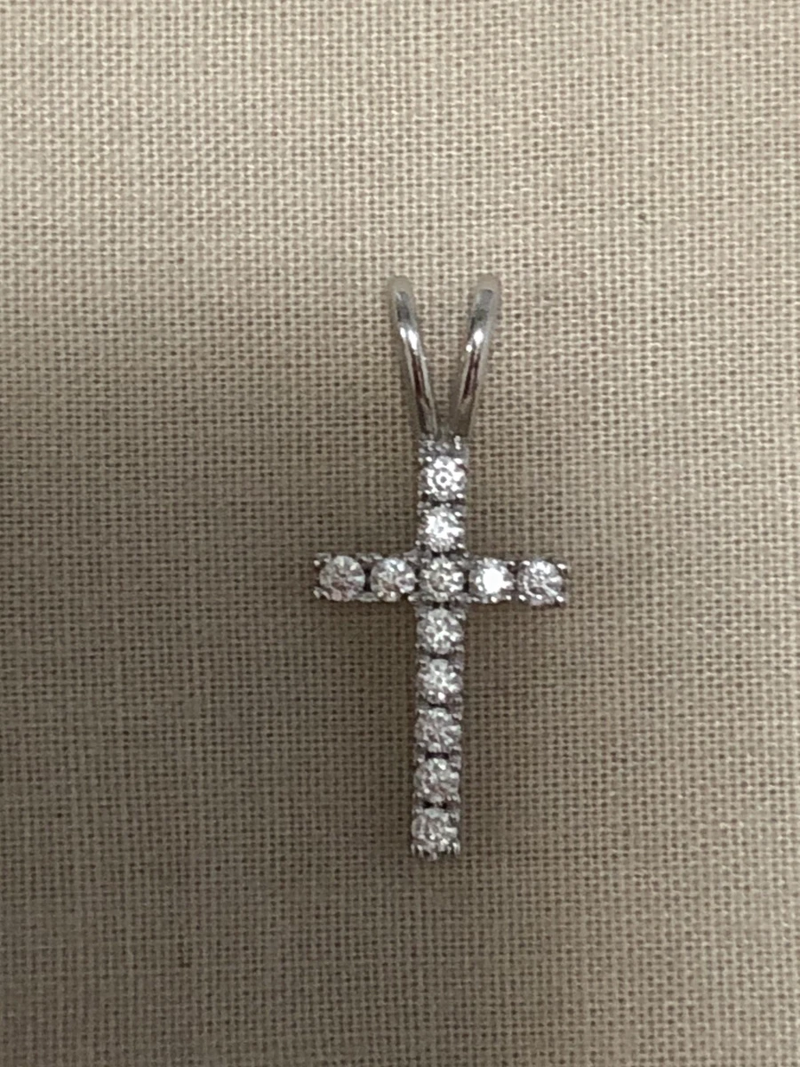 SECRETS 10ct White Gold Cross Pendant RRP 179 eBay