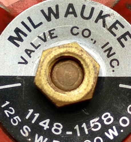 MIlwaukee Valve 1148-1158 3/8" Brass Gate Valve 125 SWP 200 WOG - Picture 2 of 2