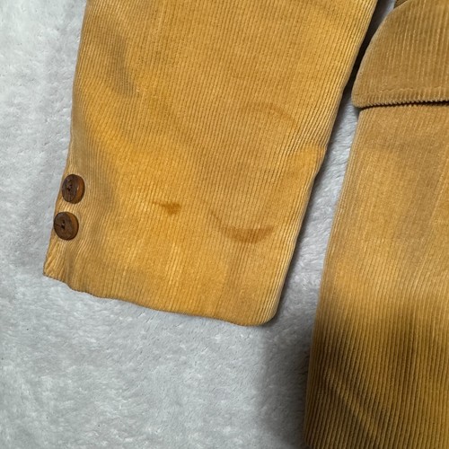 VINTAGE Cortefiel Blazer Jacket Mens 40S Mustard Yellow Corduroy 3-Button Casual - Picture 5 of 12