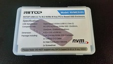 Riitop M.2 NVMe to USB 3.1 C Gen 2 Enclosure External PCI-e M Key NVMe