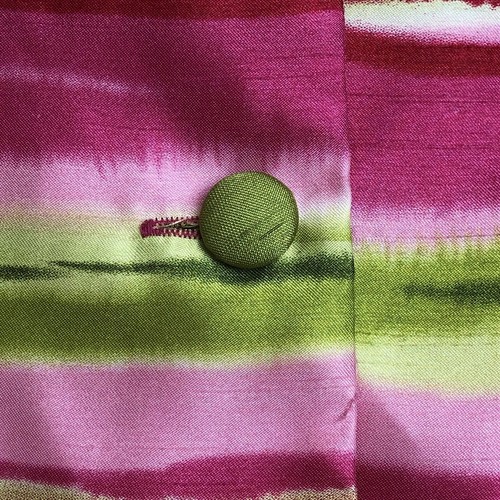 Sag Harbor Blouse Women's 16 Pink Green Abstract Short Sleeve Button Up Back Top - Picture 9 of 9