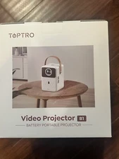 Toptro B1 Mini-Projector with WiFi and Bluetooth, Battery White