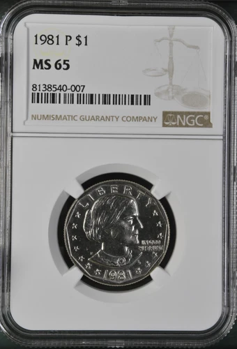 1981 P Susan B. Anthony Dollar $1 NGC MS65