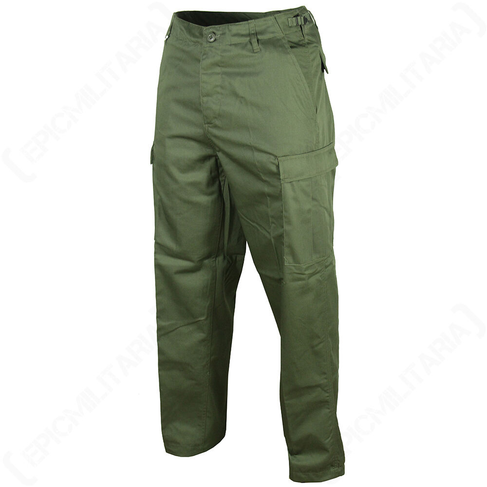 US Ranger BDU Trousers - Olive Green Cotton Combat Army US Ranger BDU Trousers - Olive Green Cotton Combat Army