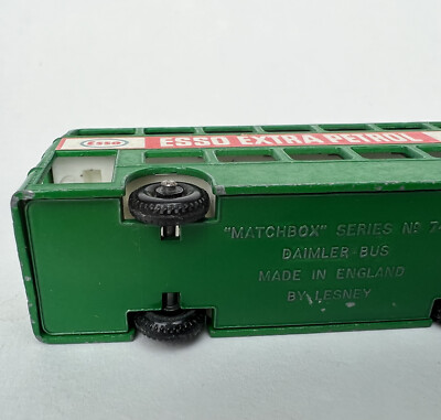 Vintage Lesney Matchbox 74 Daimler Double Decker Bus Green ESSO