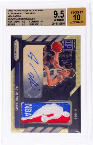 2020 Jason Williams Logoman Auto Gold Vinyl 1/1 BGS 9.5/10