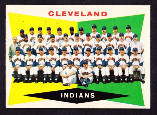 1960 TOPPS #174 CLEVELAND INDIANS TEAM CARD W/ROCKY COLAVITO & MINOSO UNMARKED
