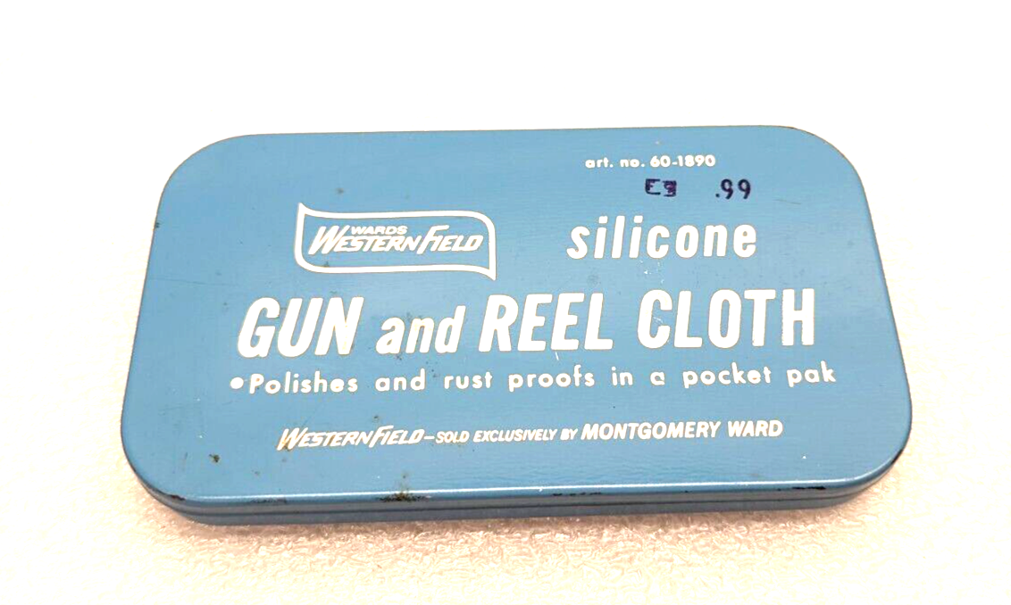 Vintage Wards Western Field Gun and Reel Cloth Blue Tin & NRA Polishing Cloth eBay