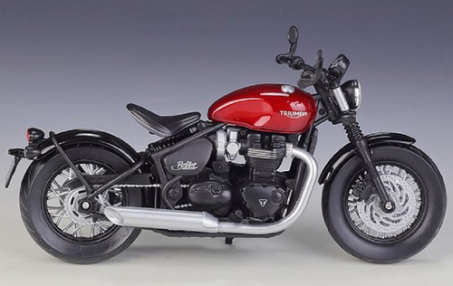 Welly 1:12 2022 TRIUMPH Bonneville Bobber Diecast Motorcycle Bike Model Red - Picture 3 of 3