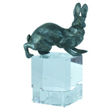 Antike Bronze Tierische Skulptur Hase Auf Der Lauer 1900