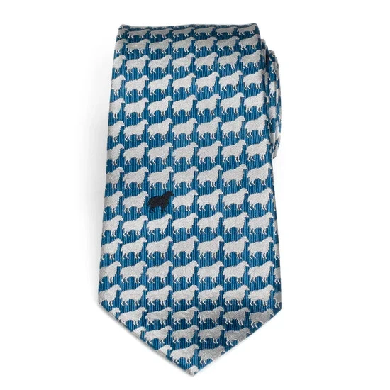 Black Sheep Blue Silk Men's Tie - Image 3 of 4