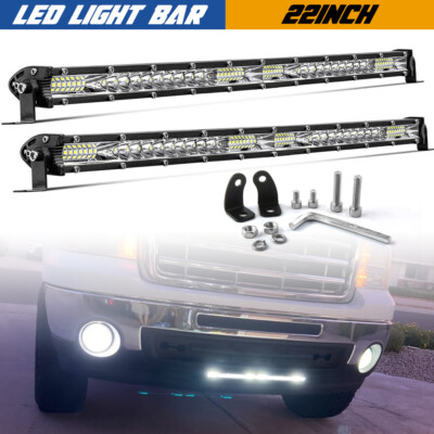 2pcs 22'' inch Slim LED Work Light Bar Spot Flood Combo for SUV ATV Offroad Truck