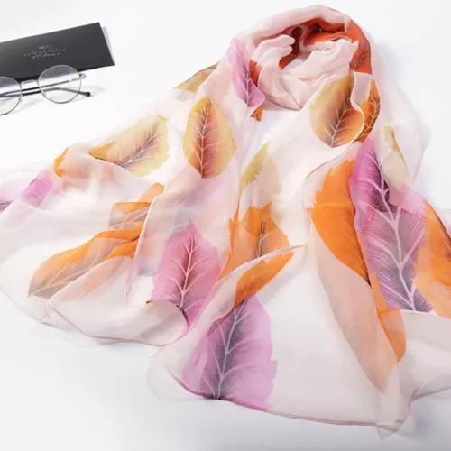 Women's Long Chiffon Scarf Elegant Lightweight Sun Protection Pashmina Shawl - Picture 17 of 50