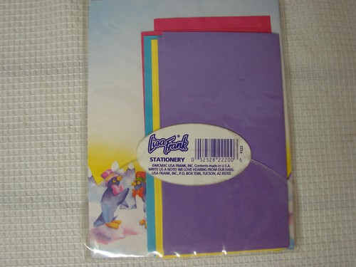 Vtg 90s Lisa Frank Stationery Pack Top Hat Penguin 16 Papers 8 Envelopes Sealed - Picture 6 of 7