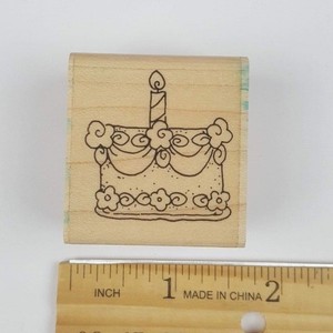 Birthday-Cake-1-Candle-Rubber-Stamp-by-JRL-Design-DB159