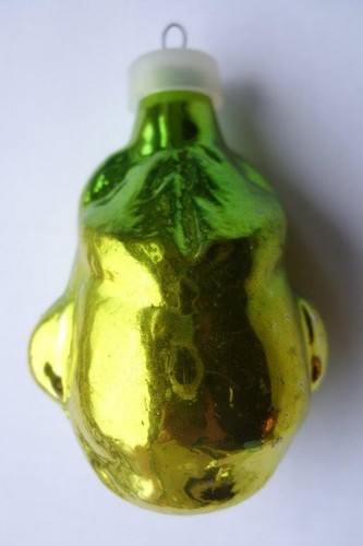 GREEN LEMON from Cipollino 1960s Soviet Glass Vintage Christmas Tree Ornament! - Picture 2 of 2