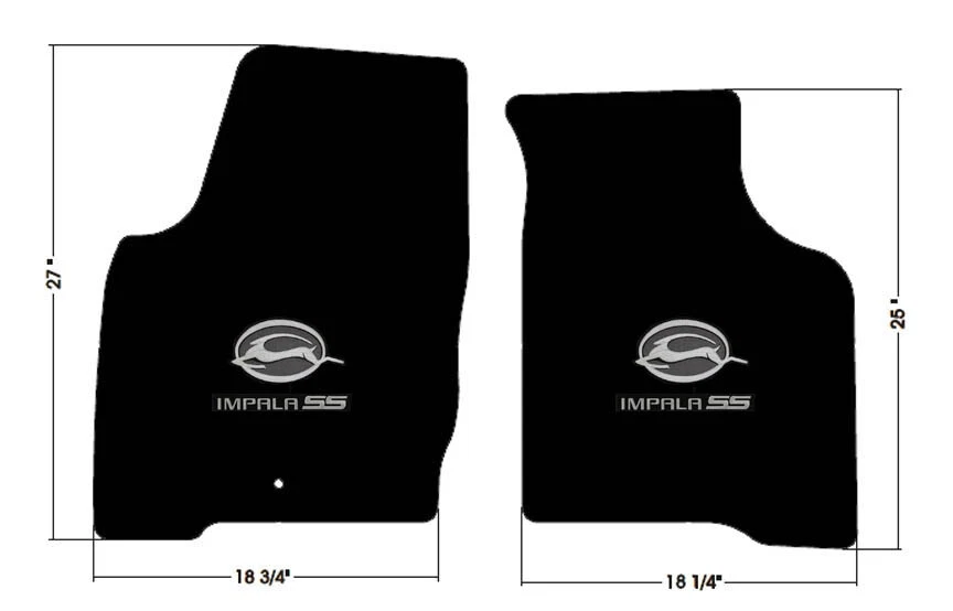 ¡NUEVO! Juego de 4 alfombrillas NEGRAS Chevy Impala 2006-2016 bordadas SS doble logotipo Foto 4 de 4