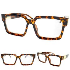 Classic Retro Hip Hop Clear Lens EYE GLASSES Large Thick Square Tortoise Frame