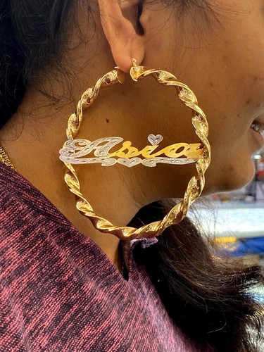 14K Gold Overlay TWISTY Personalized 