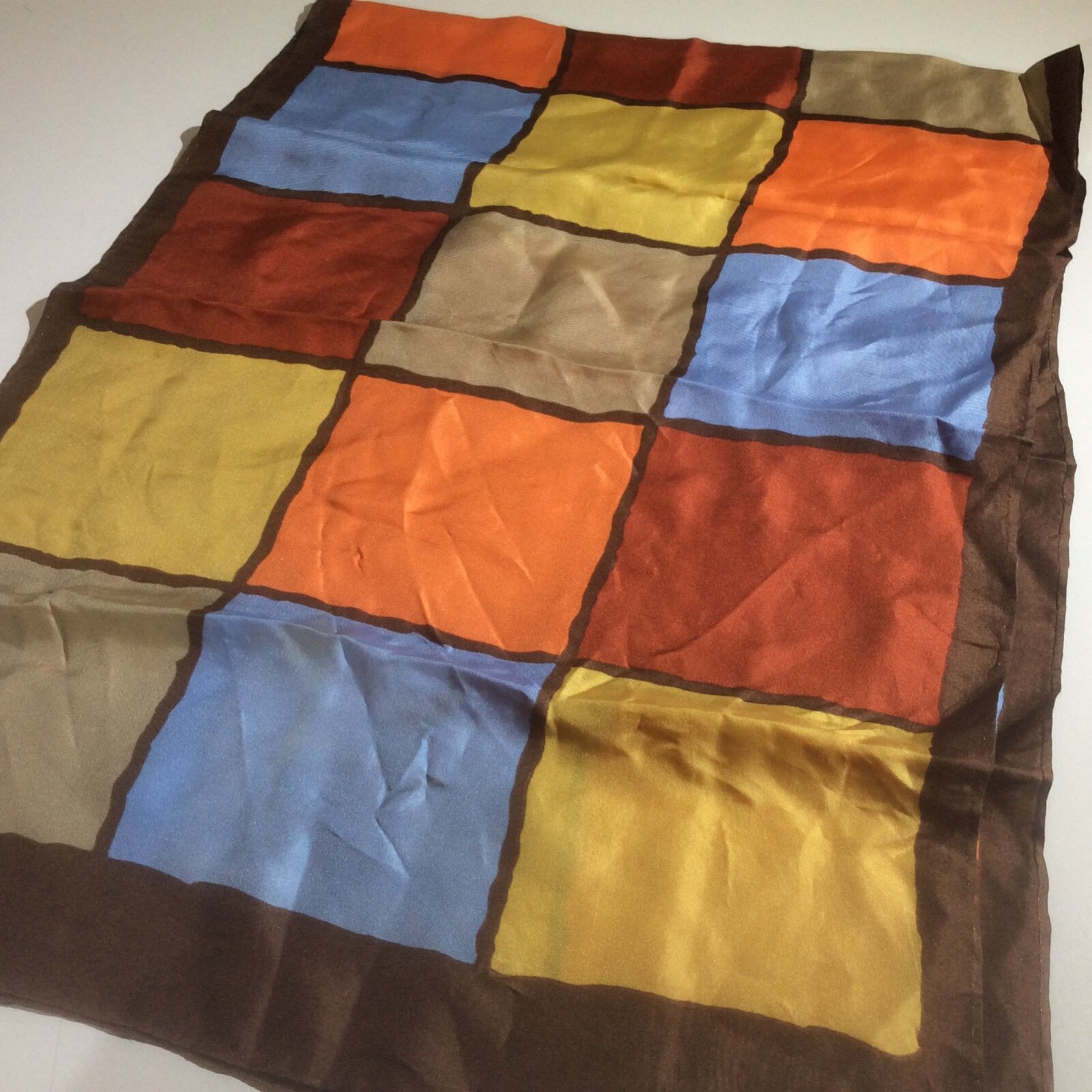 3 Rectangular Rust Brown Scarves Red Leaf Leaves … - image 6