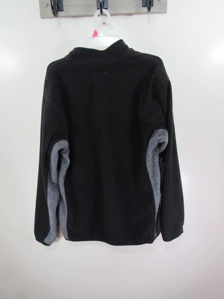 Athletech Fleece Pull Over Jacket Size S Black Gray Short Zipper Long Sleeve - Image 3 of 3