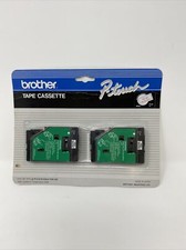 Brother TC21 2-Pack 12 mm 1/2" TC Red on White Laminated Tape P-touch 25.2'
