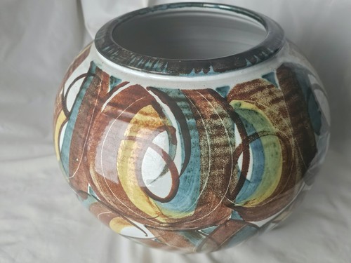 Very Large Aldermaston edgar campden colourful studio pottery vase - Picture 3 of 13