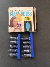 Vintage Sylvania AG1B Flashbulbs - Blue Dot - 10 Bulbs In Pack