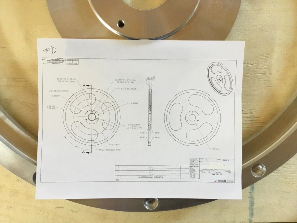 POLEA DE COLA # 0231970 aluminio 6061 se adapta a cinta transportadora de paso AT20 NUEVA #E Foto 4 de 4