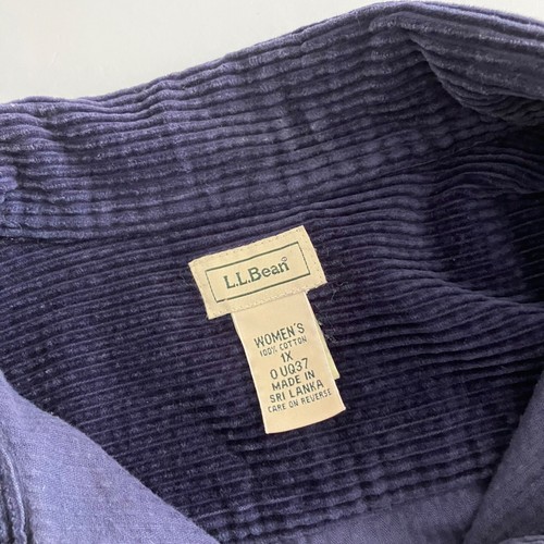 L.L. Bean Womens Vintage 90s Corduroy Shacket Shirt GORP Classic Retro Size 1X - Picture 2 of 8
