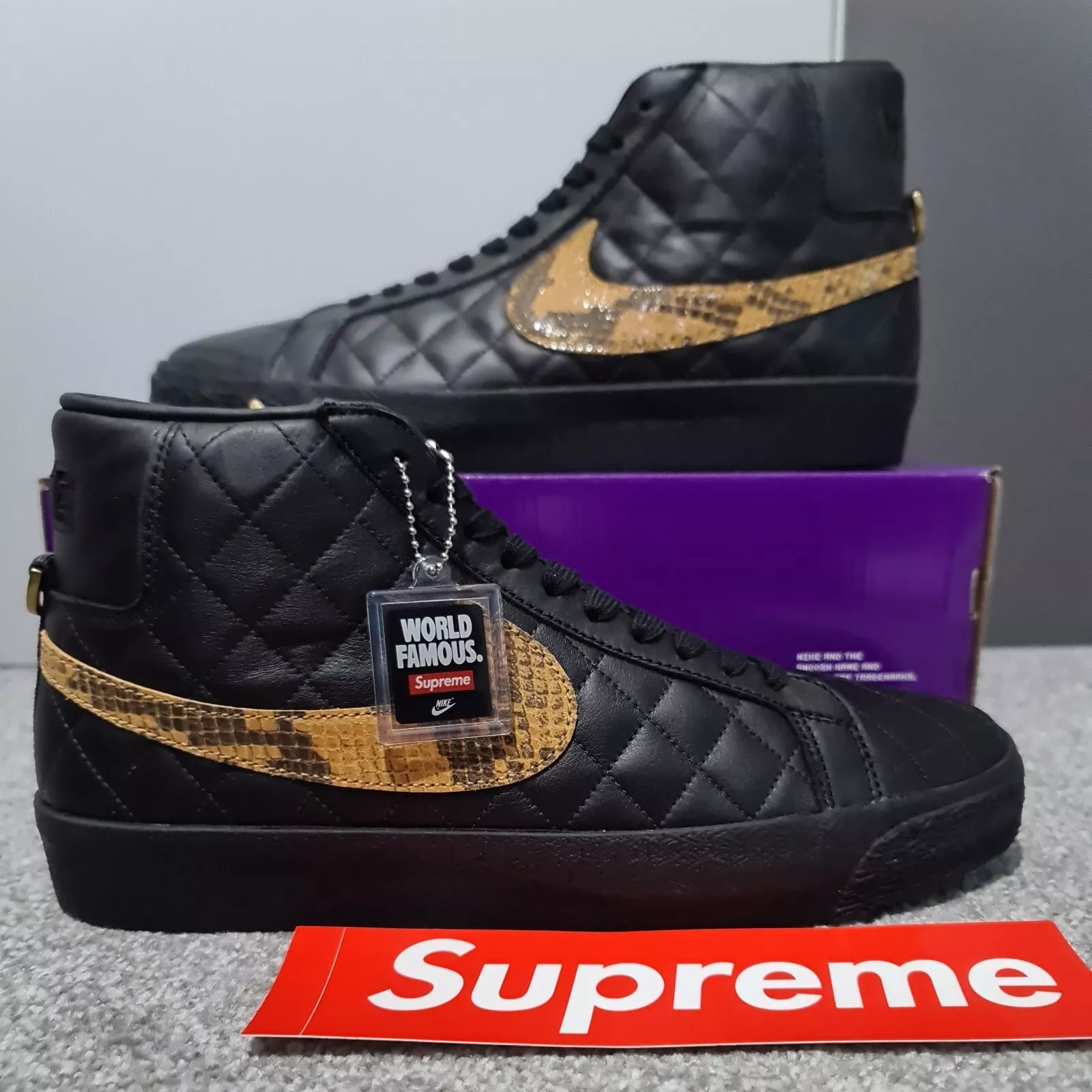 Blazer Nike SB Zoom Mid QS X Supreme. Noir. UK 9.5
