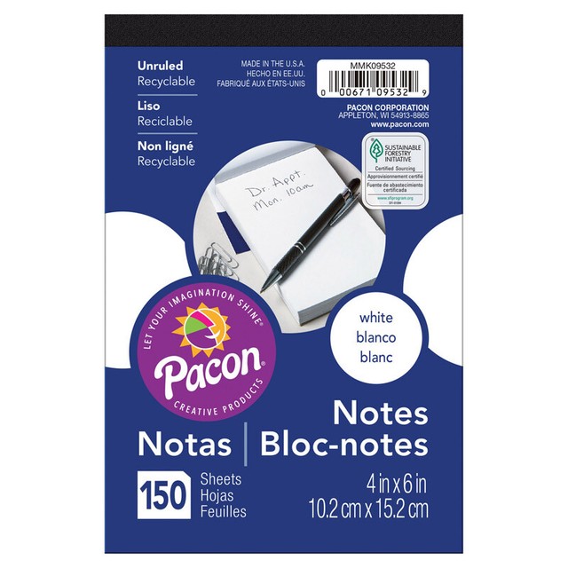 Pacon White Note Pads 4x6 150 Ct For Sale Online Ebay