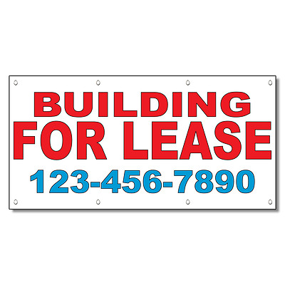 #ad #ad Building For Lease Phone Custom Red Blue Vinyl Banner Sign With Grommets $29.99