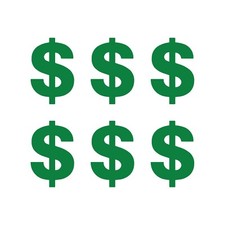 Dollar Sign Vinyl Decals set of 6 Dollar Symbol Stickers set of 6