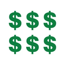 Dollar Sign Vinyl Decals set of 6 Dollar Symbol Stickers set of 6