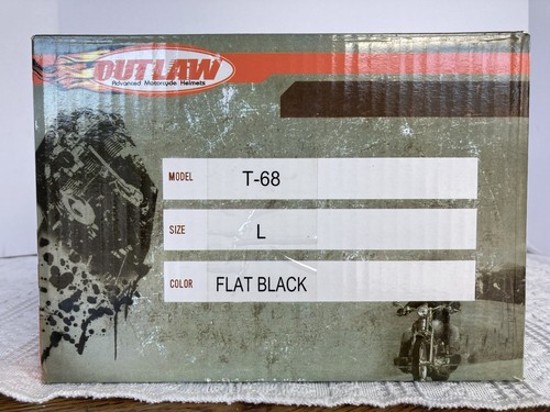 Outlaw T68 Flat Black Motorcycle Half Helmet for Men & Women DOT Size L NEW - Picture 17 of 19