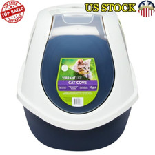 Cat Enclosed Litterbox Odor Control Easy Clean 26x18x19.3 In Clear Plastic Door