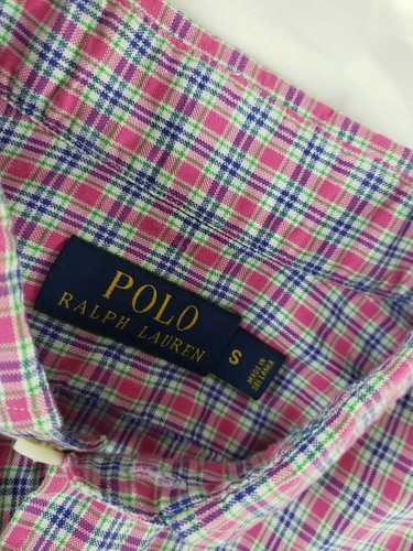 Men's Polo Ralph Lauren Pink Plaid Shirt Small Long Sleeve - Picture 6 of 9