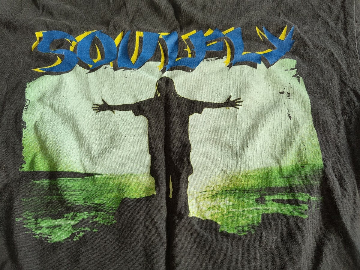 Vintage Soulfly Shirt L 1998 Slayer Pantera Obituary Metal Rap 