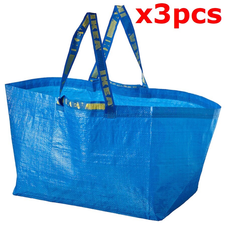 IKEA Reusable FRAKTA Blue Shopping Bag Large 19 Gallon x 3 | eBay