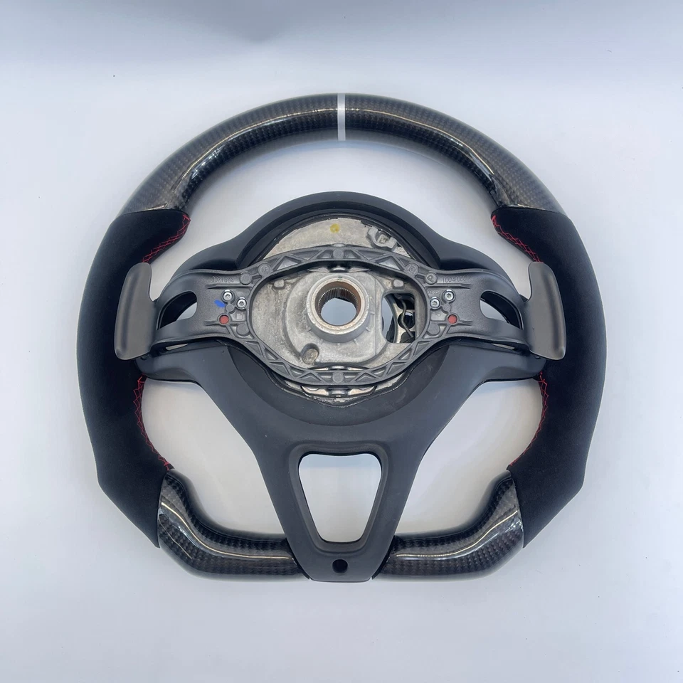 For McLaren 650S MP4-12C 570S 600LT  15-23 Carbon Fiber Alcantara Steering Wheel - Imagem 2 de 4