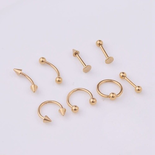 Nose Steel Ring Accessories 8pieces/set Stainless Piercing Eyebrow Body Lip Nail - Picture 4 of 13