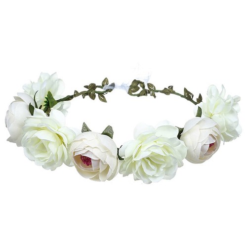 Bride Flower Crown Hairband Rope Wedding Floral Headband Garland Girl Wreath ❥ - Bild 21 von 41