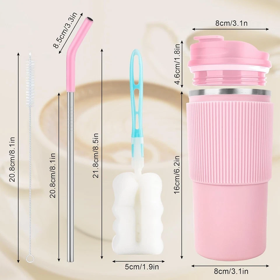 Thermobecher Isolierbecher Edelstahl Auslaufsicherer To Go Kaffee 450ml B1097 - Bild 4 von 4